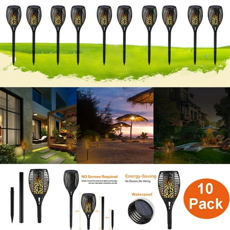 Pack Of 10 96 Led Solar Torch Path Garden Lights Outdoor Waterproof Pack Of 10 96 Led Solar Torch Path Garden Lights Outdoor Waterproof Dusk