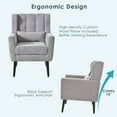 thumbnail image 2 of Modern Accent Chair Mid Century Armchair Reading Chair, Upholstered Tufted Side Chair with Wingback , Waist Pillow for Living Room, Grey, 2 of 6
