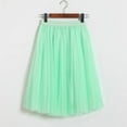 thumbnail image 2 of Women's A Line Pleated Skirt Chiffon High Waist Mid Long Tutu Ruffle Mesh Flowy, 2 of 2