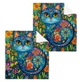 thumbnail image 2 of BZSMCE Towel Cotton Face Towel Soft Hand Towels Fashion Floral Cat Dream Pattern, 2 of 9
