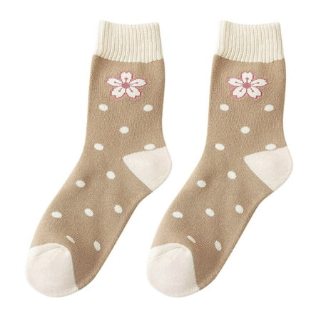 

JDEFEG Scrunch Socks Low Socks Women Womens Winter Socks Autumn and Winter Mid Tube Socks Printing Warm Stockings Tall Socks Size 10 Socks for Women B