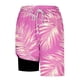 thumbnail image 3 of Ceisia Men's Pink & Gold Palm Leaf Print Beach Shorts with Quick Dry Stretch Fabric and Anti-Exposure Liner Multicolor L Gifts, 3 of 6