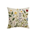 thumbnail image 3 of Yhmxh Wildflower Throw Pillow Covers 18"x18" Floral Faux Embroidery Print Pillow Covers with Zipper Spring Aesthetic Farmhouse Boho Cozy Throw Pillowcases for Living Room Couch Sofa Bed, 3 of 7