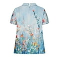 thumbnail image 5 of Jjayotai Peter Pan Collar Blouse for Women, Women's Floral Short Sleeve Kawaii Top, Oversized Graphic Tshirts for Women, Y2K Tops, Boho Clothes Multicolor^ XL, 5 of 5