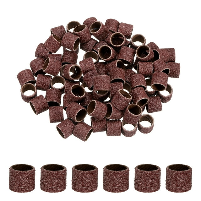 Uxcell 200pcs Drums de Lijado 1/2 Pulgada Grano 80 Papel de Lija Mini Mangas de Lijado para Herramientas Rotativas