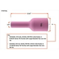 thumbnail image 2 of X-Long Alumina Nozzle Cups for TIG Welding Torches Series 9/20/25/17/18/26 with Large Diameter Gas Lens Set-Up - Model: 57N75XL - #6 (3/8") - (5 PACK), 2 of 4