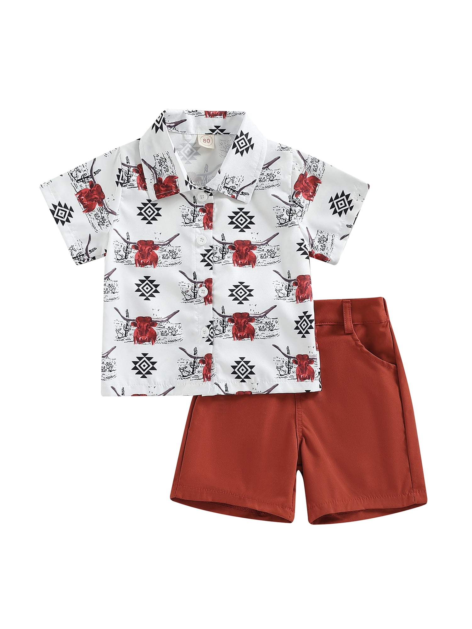 ELF Baby Boy Summer Clothes Checkerboard Print Short Sleeve Round Neck T Shirt With Shorts 2pcs Outfit - View #3