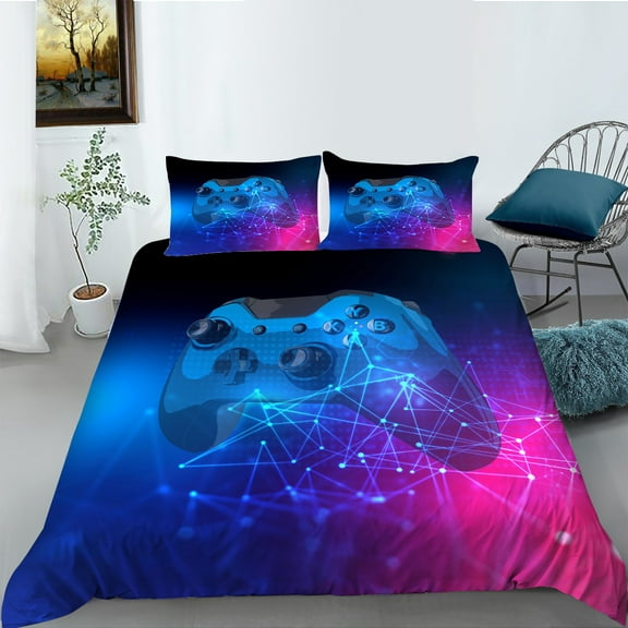 YJHDM 3D Gamer Teens Bedding Set Gaming Duvet Cover Pillow Case 2/3pcs Game Controller Quilt Cover
