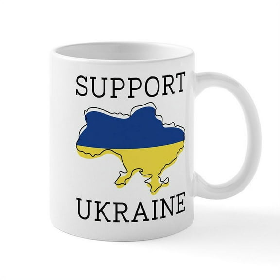 CafePress - Support Ukraine - 11 oz Ceramic Mug - Novelty Coffee Tea Cup