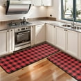 thumbnail image 3 of Kitchen Rugs Sets Of 2,Red and White Checkered Pattern Anti Fatigue Kitchen Mat Rugs Non Slip Washable,Decorative Kitchen Floor Mats for Kitchen,Sink,Laundry,17"x47"+17"x47", 3 of 5
