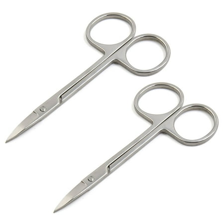 2 Pcs Stainless Brow Shaping Scissors Eyebrow Eyelash Extensions Moustache Beard Facial Hair Trimming