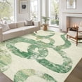 thumbnail image 5 of Assaile 9 x 12 ft Polyester Fine Wool Green Rectangular Hallway Bathroom Entryway Kitchen Office Foldable Abstract Printed Modern Washable Area Rug, 5 of 8