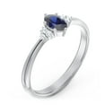 thumbnail image 3 of Birthstone Oval Ring with Shoulder Accents - Blue Sapphire (September), 3 of 5