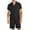 A01_Black, variant on Men's Knitted Stripe Pajama Sets Lapel Short Sleeve Loungewear Relaxed Fit Nightgown Sets Button Down Pajama Top Comfort Casual Pjs Shorts Trendy 2025 Sleepwear Sets