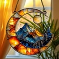 thumbnail image 2 of Moonlit Mountain Acrylic Suncatcher, Faux Stained Glass Night Sky Window Hanging, Mountain Decor for Nature Lovers, Gift for Home Decor 1844848952, 2 of 4