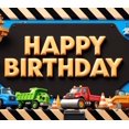 thumbnail image 4 of Construction Theme Happy Birthday Banner Colorful Vehicles Design Party Backdrop for Kids Celebration Event Decoration, 4 of 7