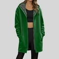thumbnail image 2 of idosla Women's Zip Up Hoodies Oversized Fleece Long Tunic Y2K Sweatshirts Casual Long Sleeve 2025 Fall Hoodie Jacket Coat (Dark Green, XL), 2 of 5