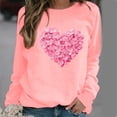 thumbnail image 2 of Chandails à Capuchon Graphiques pour Femmes Col Rond Manches Longues Imprimé Décontracté Ample Chandail Molletonné T-Shirt Blouse Hauts d'Automne, 2 of 2