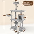 thumbnail image 7 of Yaheetech 63" Multi-Level Cat Tree with Condo, Hammock, Basket & Scratching Ramp, Light Gray, 7 of 7