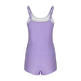 thumbnail image 6 of Dagegui Women's Athletic Tankini Swimsuit 2 Pack Swim Tank Tops with Sport Shorts Bathing Suit Solid Color Swimwear for Pool & Beach Purple S, 6 of 7