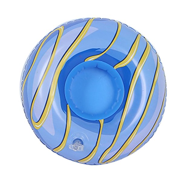 Soporte para taza Estilo Ins de PVC suave Impermeable para fiesta en la piscina (Donut azul)