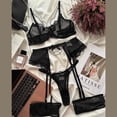 thumbnail image 2 of Conjunto de lencería íntima para mujer, ropa interior, sujetador con aros y bragas, Liga de encaje, 2024, 2 of 5
