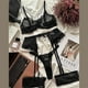 thumbnail image 2 of Conjunto de lencería íntima para mujer, ropa interior, sujetador con aros y bragas, Liga de encaje, 2024, 2 of 5