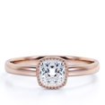 thumbnail image 1 of JeenMata Anillo de Compromiso Solitario de Talla Cojín de 1 Quilate en Oro Rosa sobre Plata, 1 of 5