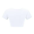 thumbnail image 3 of Women's Yoga Short Sleeve Tight V-Neck Sports T-Shirt - High Strength Fitness Clothing with Padded Support, True to Size (S-L), 3 of 4