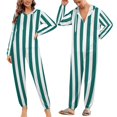 thumbnail image 2 of Aesthetic Water Blue And White Vertical Unisex Adult Onesie Pajamas with Pockets for Women Men Hooded Loungewear, 2 of 8