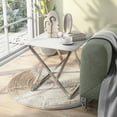 thumbnail image 4 of Furniture of America Mergo Table d'Appoint Carrée en Bois Chromé et Blanc, 4 of 7
