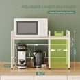 Expandable Microwave Stand,2 Tier Metal Kitchen Countertop Organizer ...