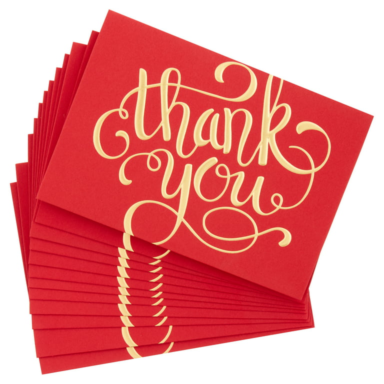 Papyrus Red and Gold Boxed Thank You Cards, 12 ct - Kroger