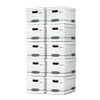 Bankers Box Basic Duty Letter/Legal File Storage Box with Lids, 10 Pack, White