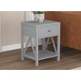 thumbnail image 1 of Safdie & Co. Table de Chevet, Table d'appoint avec Etagere de Rangement. Table de nuit Gris avec Tiroir., 1 of 7