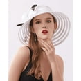 thumbnail image 7 of Yoyauz Large Brim Hats, Organza Hats, Summer Beach Hats, Tea Party Weddings, Glamorous Church Hats, 7 of 7
