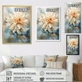 thumbnail image 4 of Designart "Minimalist Beige And Blue Dahlia II" Dahlia Floater Framed Canvas Art Print, 4 of 5