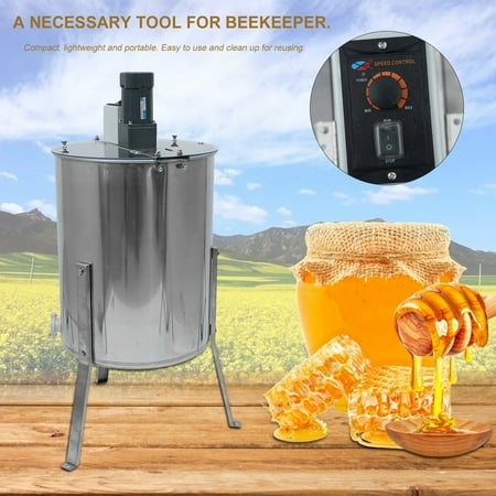 Electric 4 Four Frame Stainless Steel Honey Extractor Beekeeping Equipment Honeycomb Drum