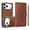 Brown, variant on ELEHOLD Detachable Wallet Case For iPhone 17 Pro,Shockproof Slim Leather TPU Inner Stand Detachable Card Holder Wallet Case With Wrist Strap ,Rosegold