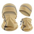 thumbnail image 3 of QSAWXQZ Men's 2 PC Winter Beanie Neck Gaiter Reflective Stripe Fleece Cold Weather Set Free Size, 3 of 4