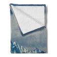 thumbnail image 2 of Landscape Soft Flannel Fleece Throw Blanket, Mount Cook and Pukaki Lake in New Zeland Landmark Scenic Scenery Forest, Cozy Plush for Indoor and Outdoor Use, 50" x 60", Blue White Green, by Ambesonne, 2 of 5