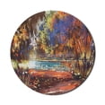 thumbnail image 1 of Fantasy Mouse Pad for Computers, Refreshing Nature Painting Serene Pond Illusionary Perspective Swamp Environmental, Round Non-Slip Thick Rubber Modern Mousepad, 8" Round, Multicolor, by Ambesonne, 1 of 2