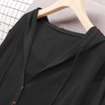 thumbnail image 5 of Cekizud Hooded Knit Cardigan for Women Long Sleeve Button Front Drawstring Hood Casual Cardigan Sweater, Free Size, 5 of 7