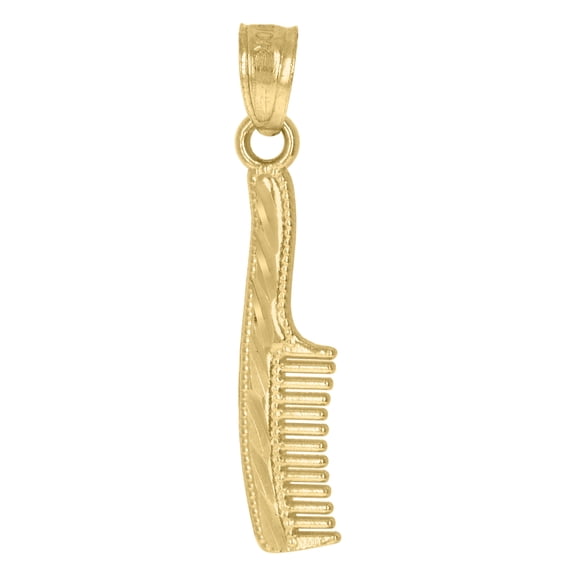 10kt Real Yellow Gold Womens Comb Tools Occupation Charm Pendant