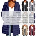 thumbnail image 3 of Inleife Women's Solid Quilted Puffer Jacket with Hooded Design Long Sleeves Front Zipper Closure Two Side Pockets Mid-Length Jackets for Winter, 3 of 6