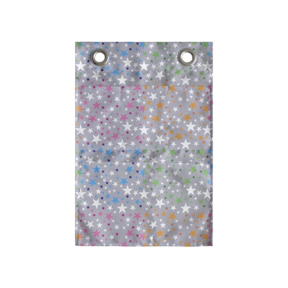 Colorful Hanging Pocket Organizer, Star Shapes in Various Colors Sky Night Cosmos Celebration Theme, Printed Polyester Storage Bag with Pockets, 14" x 20", Purpleblue and Multicolor