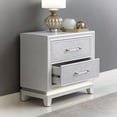 thumbnail image 4 of Roundhill Furniture Galaxy 2-Drawer Bedroom Nightstand with LED Lights in Pearlized White, 4 of 14