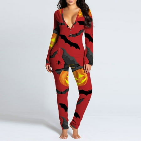 

PEONAVET Merry Christmas Women s Sexy Butt Flap One Piece Onesie Pajamas Jumpsuit Long Sleeve Knitted V Neck Bodycon Bodysuits Rompers Overall Christmas Gifts For Women
