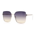 thumbnail image 6 of Womens Classic 90s Designer Metal Rim Oversized Rectangle Butterfly Diva Sunglasses Gold White - Black Brown, 6 of 8