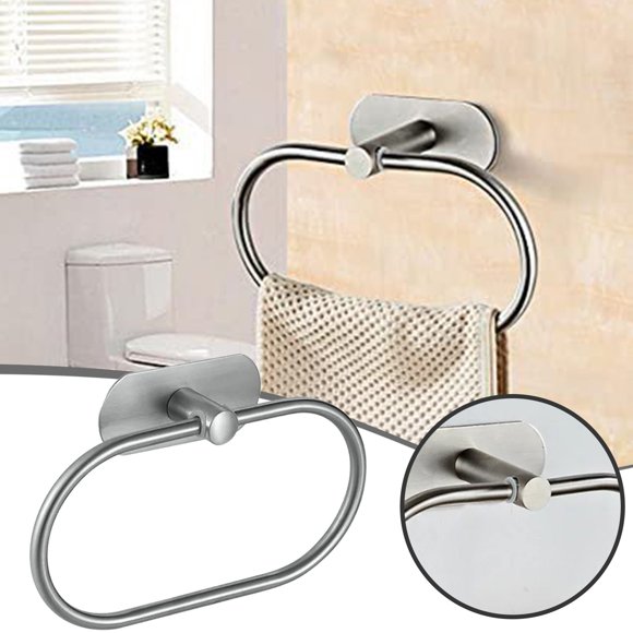Bathroom Storage Towel Rack Self No Drill 304 Stainless Steel Hand Holder for Towels and Accessories